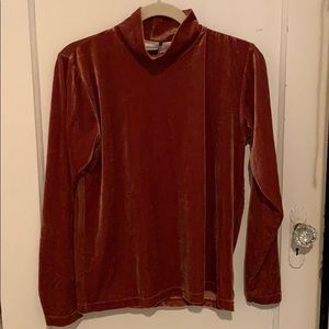 Rusted orange velour turtleneck